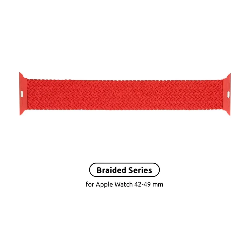 Ремінець ArmorStandart Braided Solo Loop для Apple Watch 42/44/45/49mm Red Size 8 (160 mm) (ARM58082)