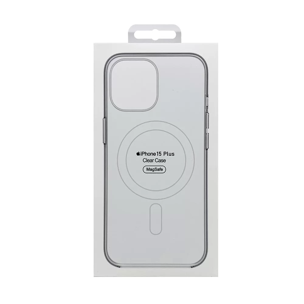Чехол накладка Silicone Clear Case Full MagSafe для iPhone 15 Plus- clear