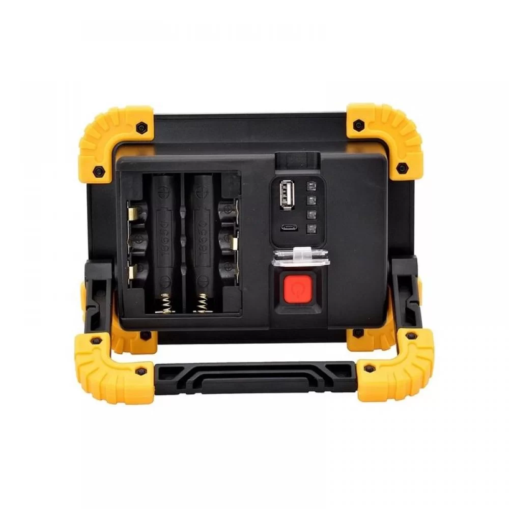 Прожектор светодиодный L802-20W-2COB+1W + PowerBank- черный-желтый
