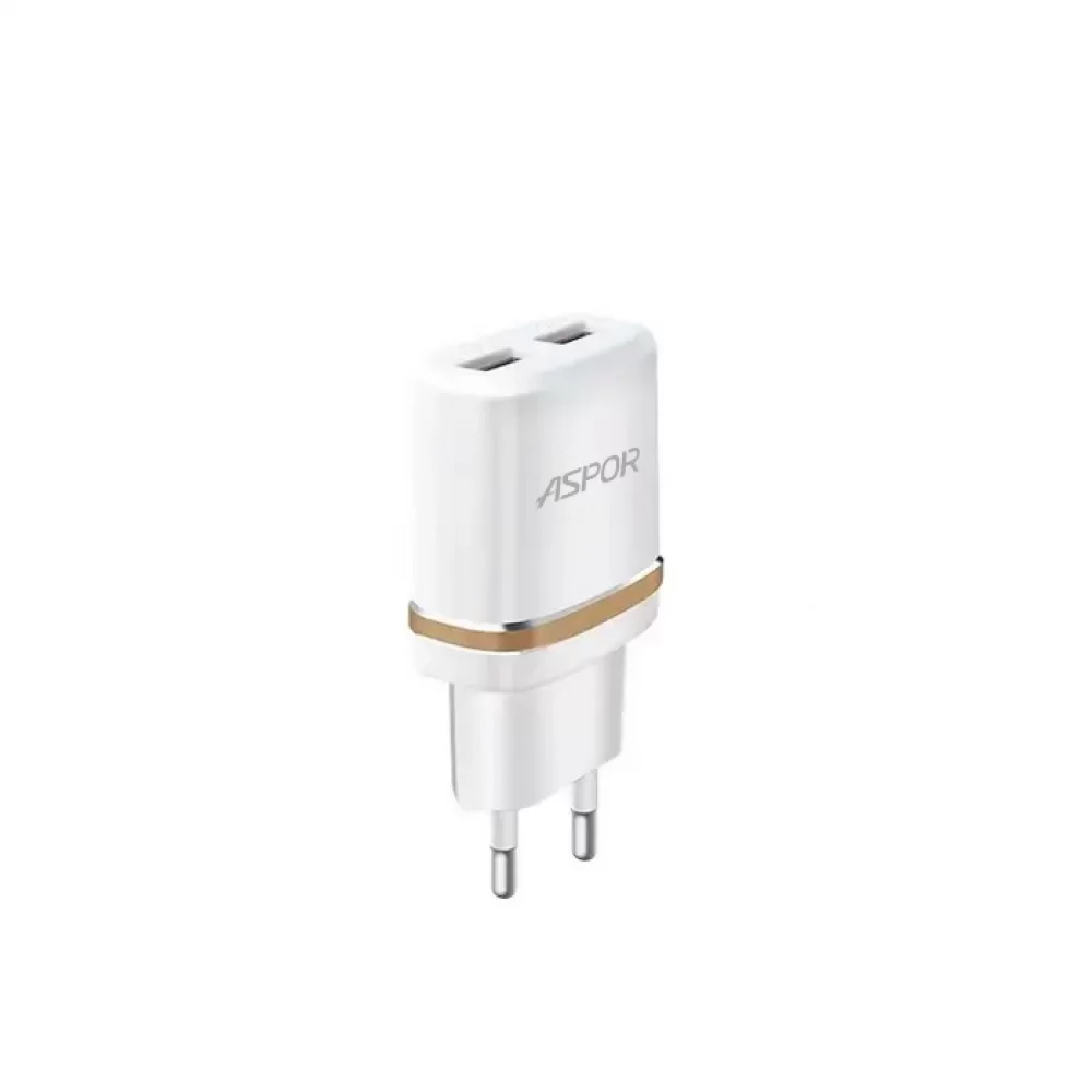 Сетевое зарядное устройство Aspor A828 Eco 2USB/2.4A + кабель USB – Micro- белый