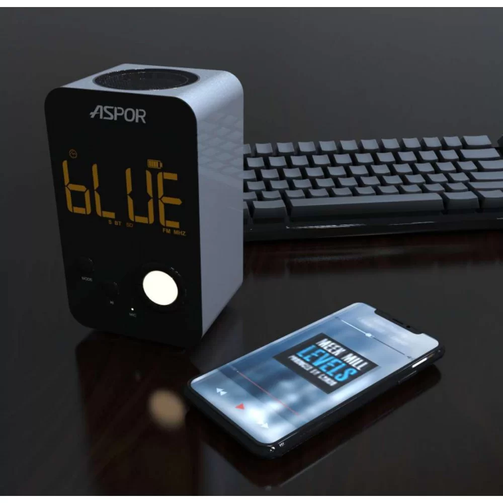 Bluetooth колонка Aspor A658 вертикальная- серебро
