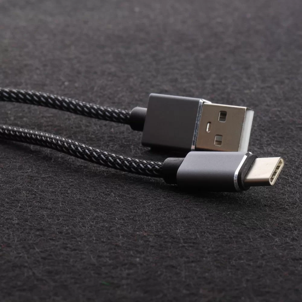 Кабель Aspor A133 Nylon USB – Type-C 2.4A/1.2м- черный