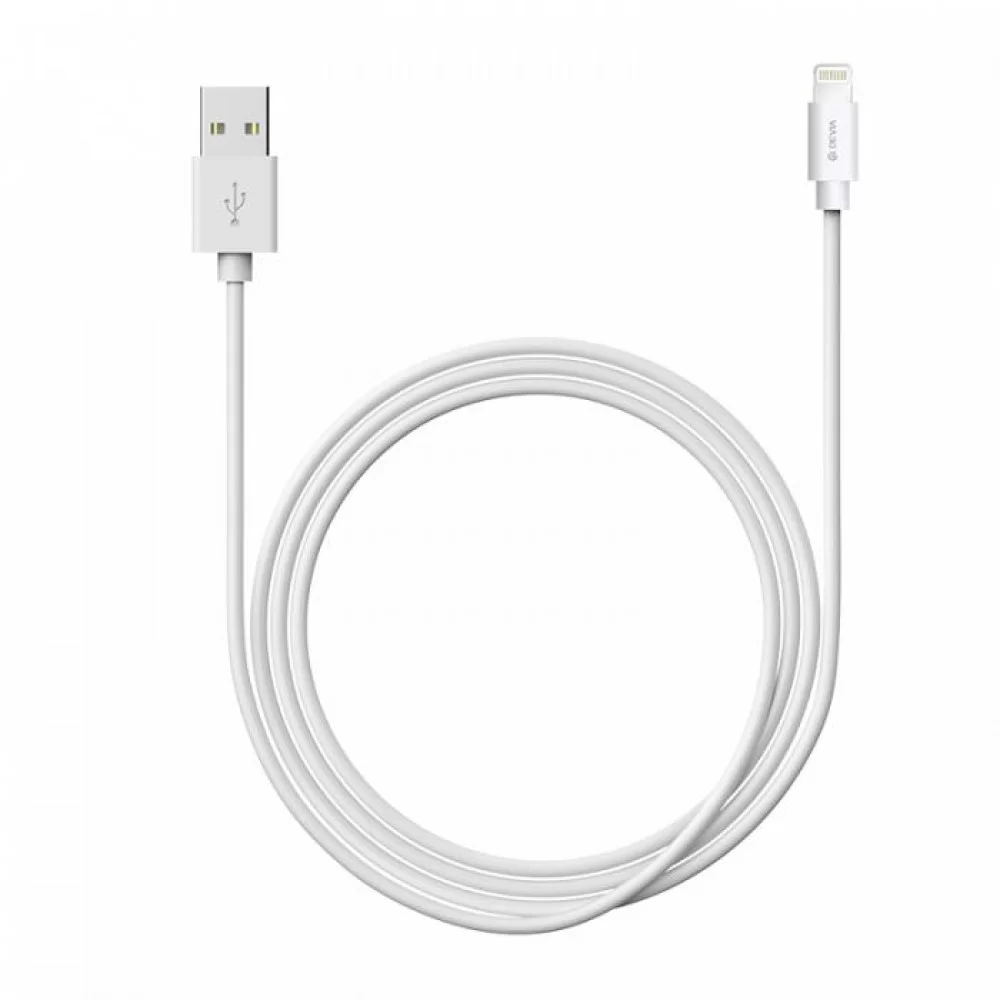 Кабель Devia Kintone USB – Lightning 1A/1м- белый