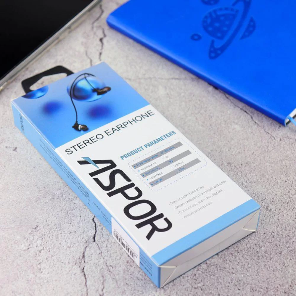 Наушники с микрофоном Aspor A209- черный