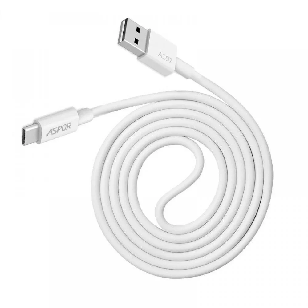 Кабель Aspor A107 Eco USB – Type-C 2.1A/1.2м- белый