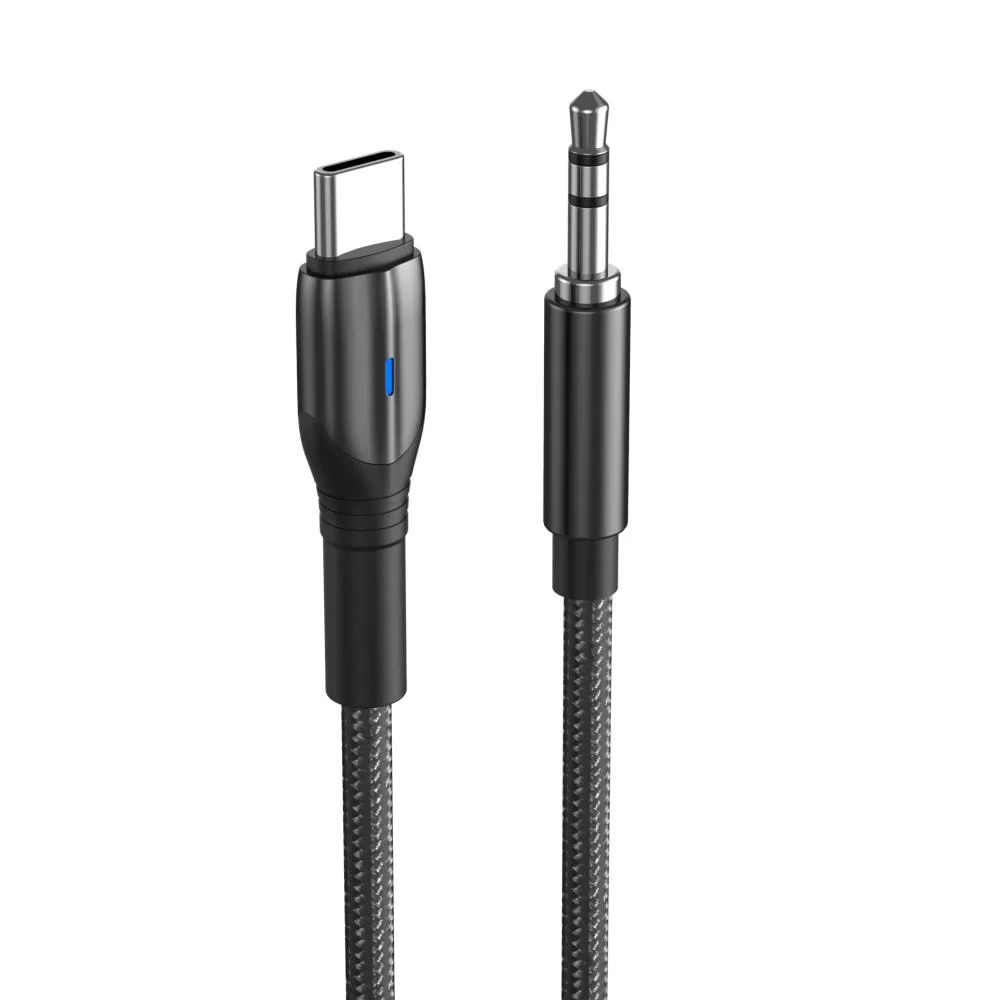 AUX кабель Aspor A233 (3.5мм to Type-C/1,2м)- черный