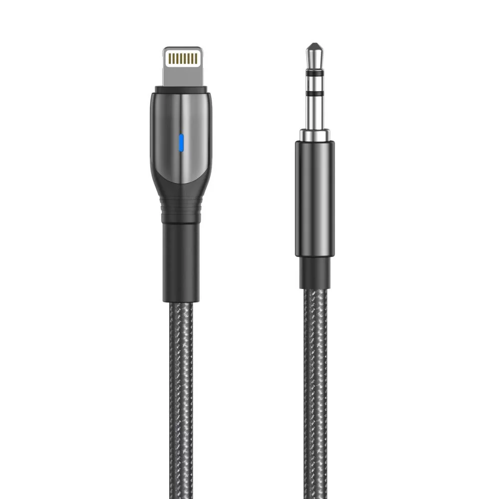AUX кабель Aspor A232 (3.5мм to Lightning/1.2м)- черный