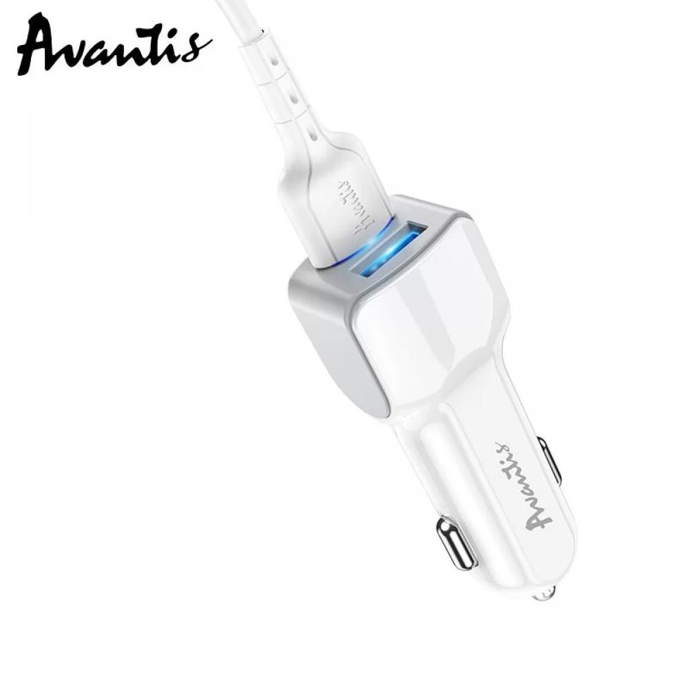Автомобильное зарядное устройство Avantis A910 Grand style (2USB/2.4A)- белый