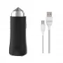 Автомобильное зарядное устройство Aspor A918 Metal LED (2USB/3.4A) + кабель USB – Micro- черный