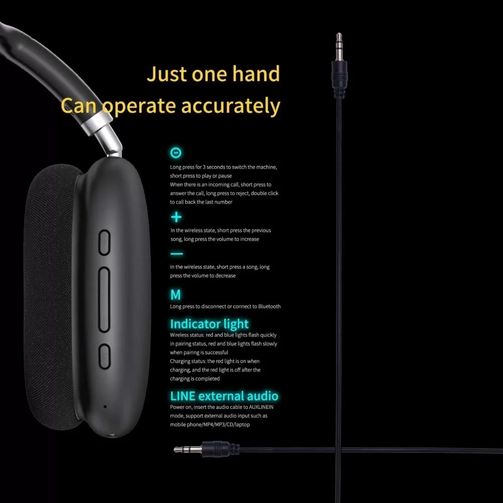 Bluetooth наушники Aspor A618- черный