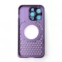 Металлический чехол MagSafe AROMA PERFORATED METAL для iPhone 14 Pro Max фиолетовый
