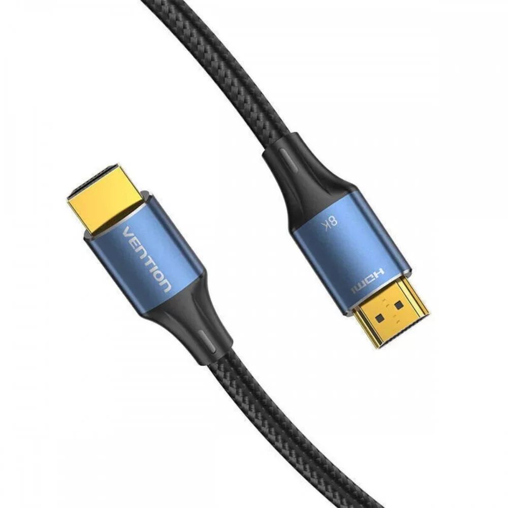 Кабель Vention Cotton Braided HDMI-A Male to Male HD v2.1 Cable 8K 5M Blue Aluminum Alloy Type (ALGLJ) (ALGLJ)