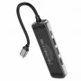 Кабель-перехiдник HOCO HB23 Easy view Type-C multifunction adapter(HDTV+USB3.0+USB2.0+RJ45+PD) Metal Gray (6931474759337)