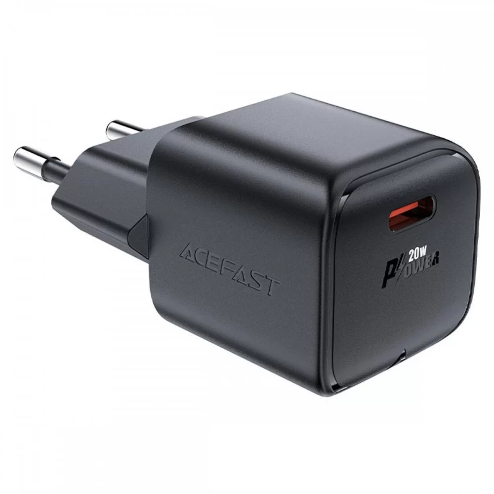Мережевий зарядний пристрій ACEFAST A73 mini PD20W GaN USB-C charger Black (6974316282648)