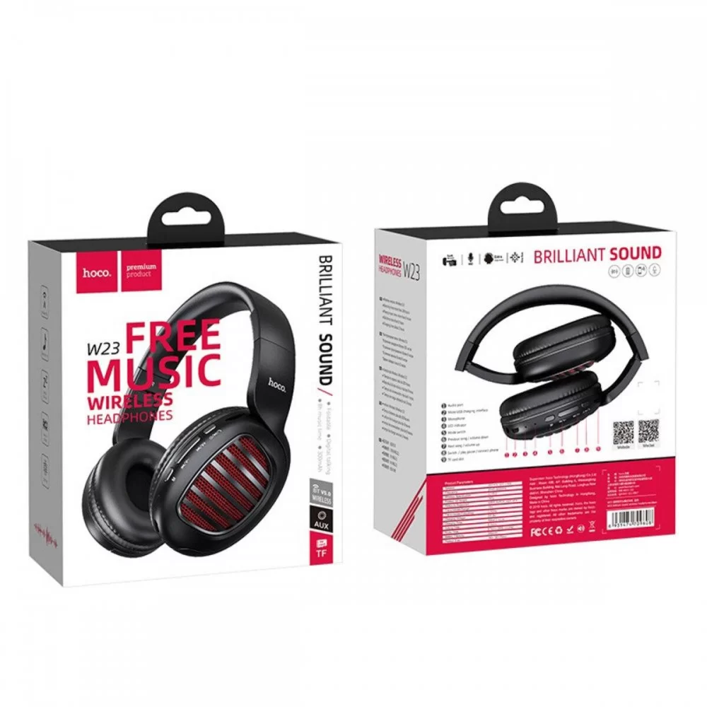 Навушники HOCO W23 Brilliant sound wireless headphones Black (6931474709608)