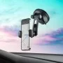 Тримач для мобільного HOCO CA111 pull clip suction cup car holder Black Metal Gray (6931474767196)