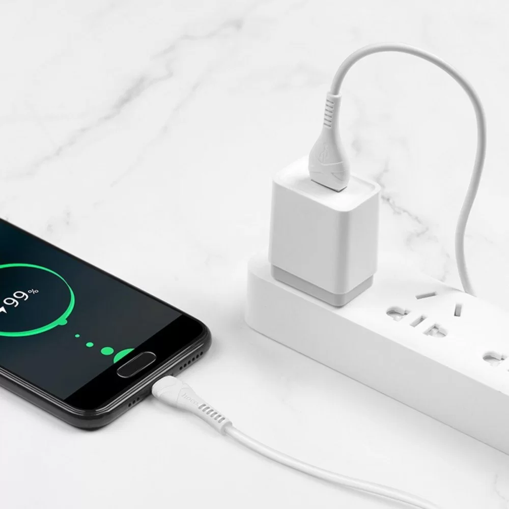 Кабель HOCO X37 USB to Type-C 3A, 1m, PVC, PVC connectors, White (6931474710512)