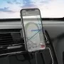 Тримач для мобiльного з БЗП HOCO CA105 Guide three-axis linkage wireless charging car holder Black (6931474762443)