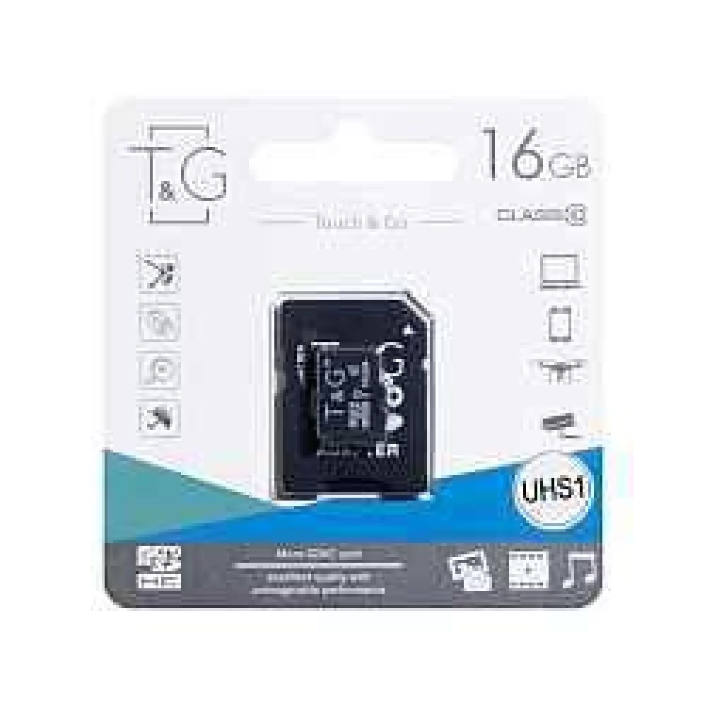 Карта пам'яті T&G MicroSDHC (UHS-1) 16gb 10 Class & Adapter