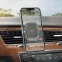 Тримач для мобільного HOCO CA115 Blue Shark air outlet magnetic car holder Black Metal Gray (6931474777867)