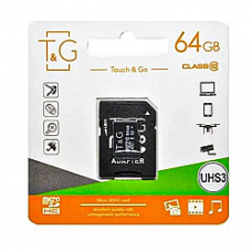 Карта пам'яті T&G MicroSDHC (UHS-3) 64gb 10 Class & Adapter
