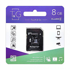Карта пам'яті T&G MicroSDHC 8gb 4 Class & Adapter