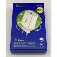 Мережевий Зарядний Пристрій Avantis A425 1USB QC 3.0 Micro
