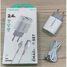 Сетевое Зарядное Устройство 2in1 TORNADO TD-16  (2USB 2.4A) Lighting