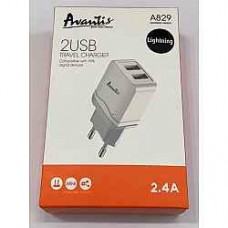 Мережевий Зарядний Пристрій Avantis A829 2USB Lightning