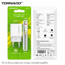 Сетевое Зарядное Устройство 2in1 TORNADO TD-14 (1USB 2.1A)  Lightning