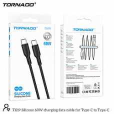 USB-C TORNADO TX19 Silicone (Support 60W/3A) Type-C to Type-C