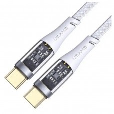 Кабель Usams US-SJ574 Type-C To Type-C PD 100W Aluminum alloy Transparent Data Cable --Icy Series  1.2m (SJ574USB02)