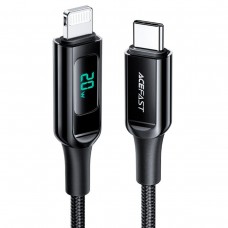Кабель ACEFAST C6-01 Type-C to iP, 3A, 30W, 1.2m, nylon, zinc connectors, Black (AFC6-01B)