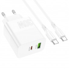 Мережевий Зарядний Пристрій Borofone BA75A Powerfull PD+QC 30W Type-C to Type-C