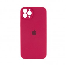 Чехол накладка Silicone Case Full Camera Protection для iPhone 13 Pro Max- rose red