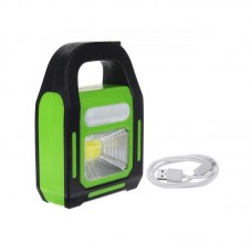 Фонарь кемпинговый LED HB-9707A + COB + солнечная панель- салатовый-черный