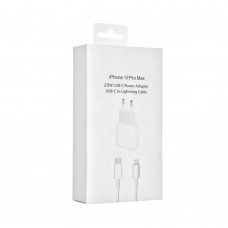 Сетевое зарядное устройство Apple 20W USB-C MHJ83ZM/A A2347 + кабель Type-C – Lightning- белый
