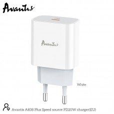 Сетевое зарядное устройство Avantis A838 Plus QC3.0 (PD 20W)- белый
