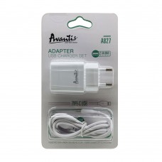Сетевое зарядное устройство Avantis A827 (1USB/2.4A) + USB кабель Type-C- белый