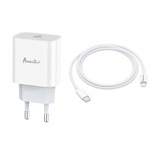 Сетевое зарядное устройство Avantis A838 Plus QC3.0 (PD 20W) + Кабель Type-C – Lightning- белый