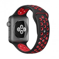 Силиконовый ремешок STR Dots Sport Band for Apple Watch 38/40/41 mm - Black/Red