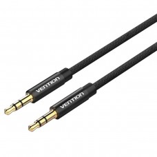 Кабель Vention Fabric Braided 3.5mm Male to Male Audio Cable 3M Black Metal Type (BAGBI) (BAGBI)
