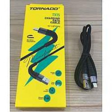 USB Cable TORNADO TX15 Тканевая Оплётка Lightning 2.4A/1m